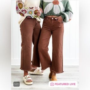 Freckled Poppy x Risen High Rise Espresso Tummy Control Cropped Wise Leg Jeans